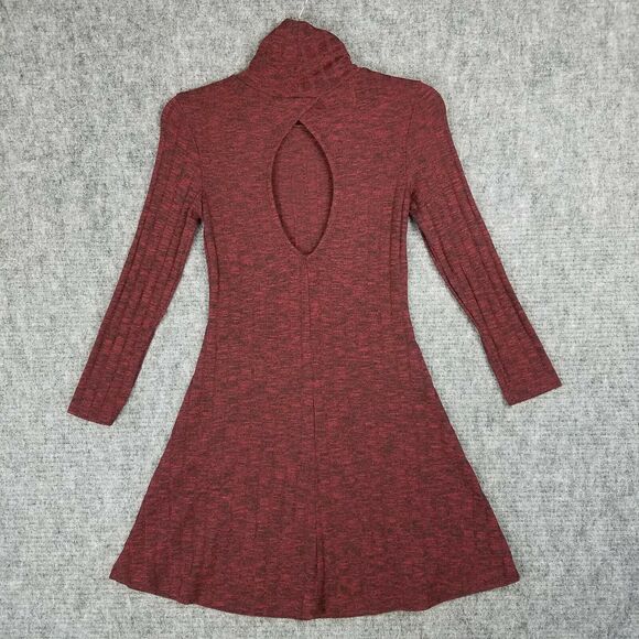 American Eagle Dress Womens XXS Brown Turtleneck Sweater Open-Back Knee Length - Picture 2 of 11